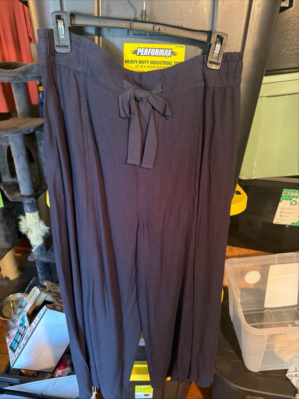 Women’s Navy Wide-Leg Drawstring Pants falls creek XL